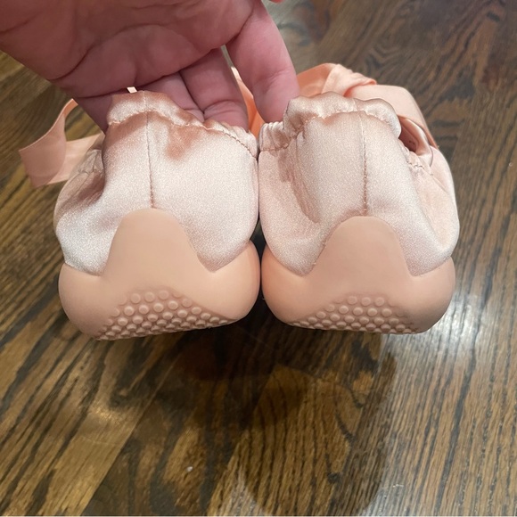 JW PEI Flavia Blush Pink Satin Bow Lace Ballerina Sneakers - Picture 9 of 10
